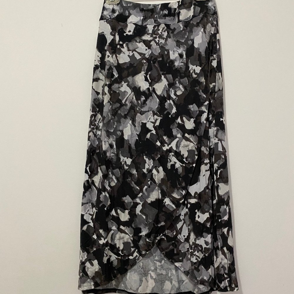 Dakini Women's Black Gray Tie Dye Stretch Waist Sk